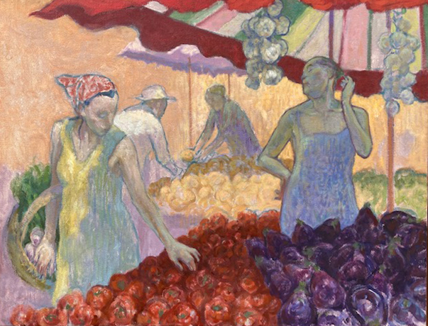 "Market Day" original oil painting by Mark Blaney
