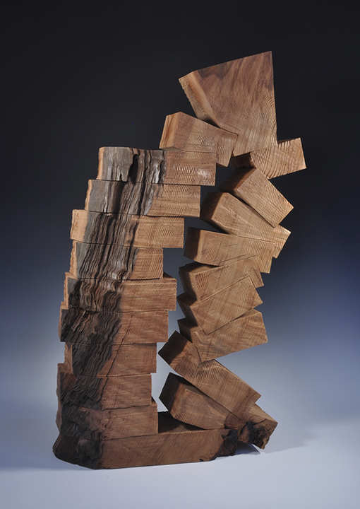 "Slipping Sideways" by Robyn Horn (c) - Curly Redwood original sculpture