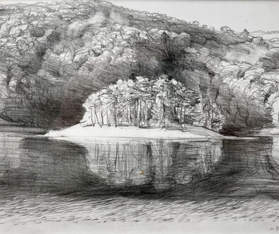 "Island" by Mark Blaney (c) - 8"h x 10"w - graphite on paper original drawing