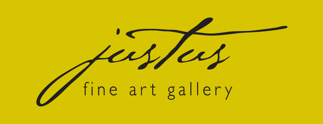 Justus Fine Art Gallery logo with color box