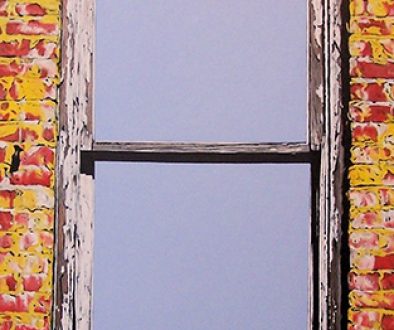 "Maxine's Rear Window" by Jeri Hillis (c) - 60"h x 24"w - oil on canvas