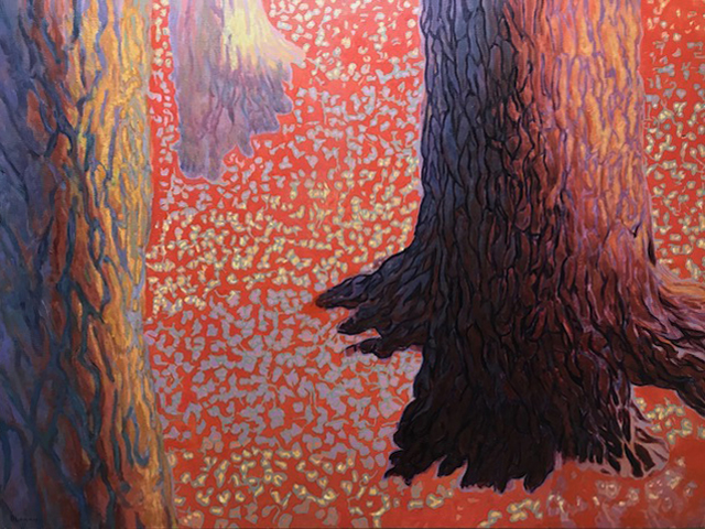 "Sunset Forest Floor" by Mark Blaney (c) - 30"h x 40"w - oil on canvas original painting