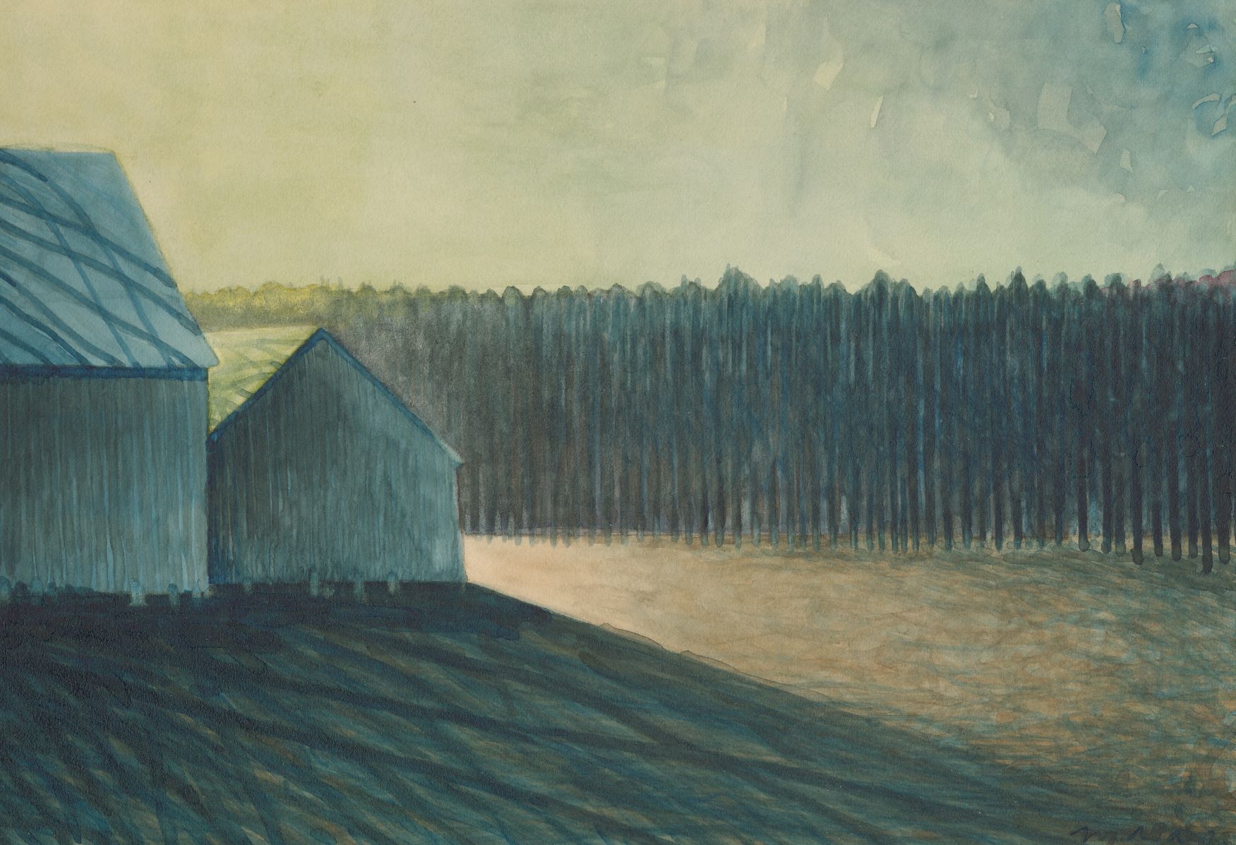 Barns at Sunset (1987)