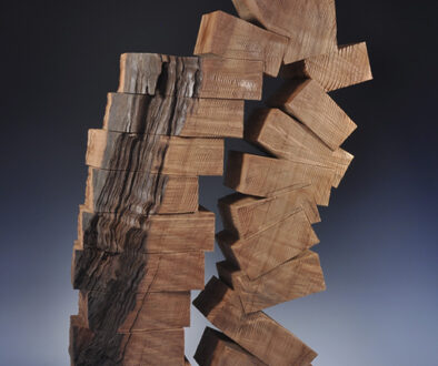 "Slipping Sideways" by Robyn Horn (c) - Curly Redwood original sculpture