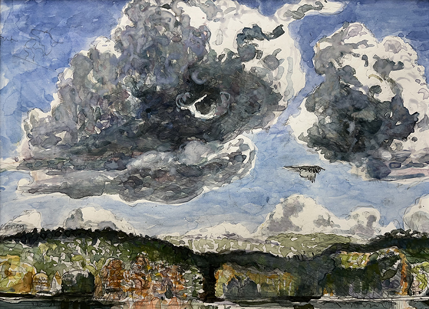 "Clouds over Ouachita" by Mark Blaney (c) - watercolor on paper original painting