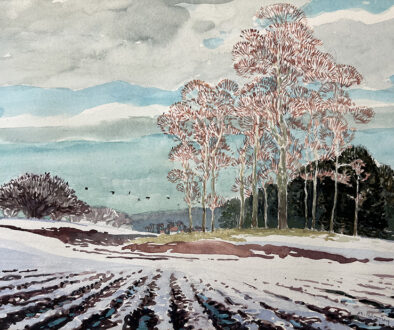 "Winter Field" by Mark Blaney (c) - watercolor on paper original painting