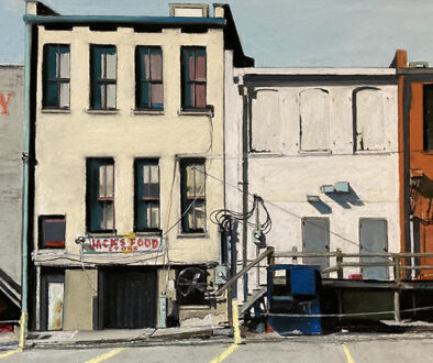 "Parking Around Back" by Dennis McCann (c) - 20"h x 36"w - pastel on paper