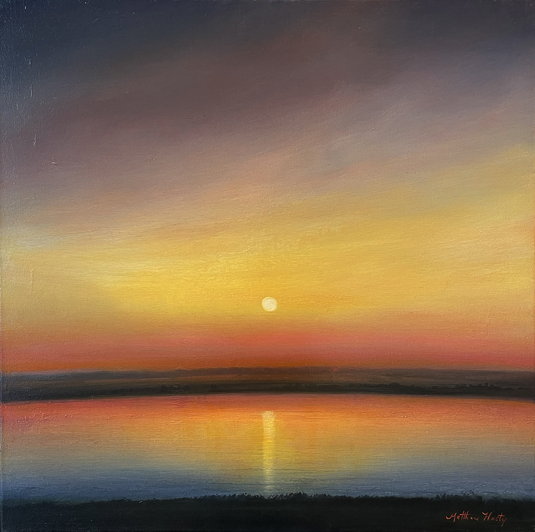 "Delta Dusk" by Matthew Hasty (c) - 30"h x 30"w - oil on canvas painting