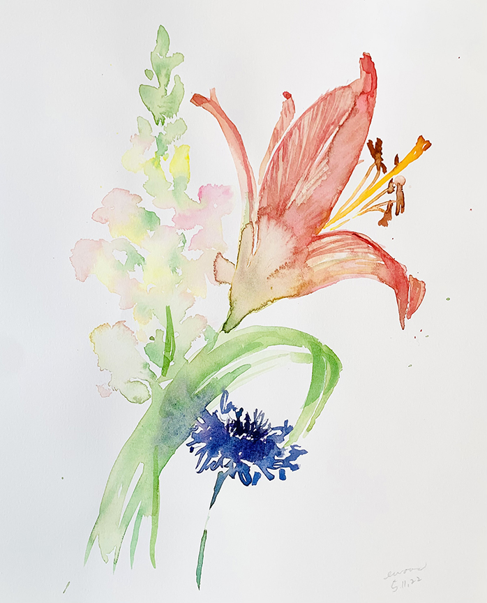 "June Blooms" by Emily Wood (c) - 14"h x 11"w - watercolor on paper