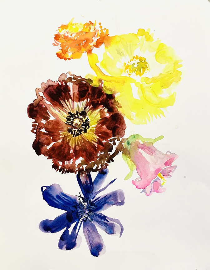 "May Blooms" by Emily Wood (c) - 16"h x 12"w - watercolor on paper