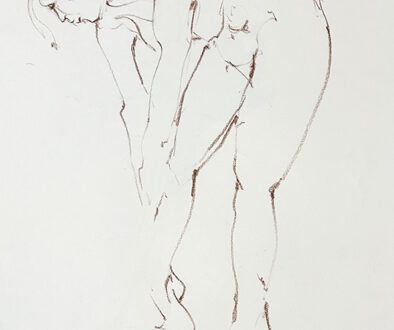 "Gesture Study" by Gary Simmons (c) - 24"h x 18"w - conte on paper