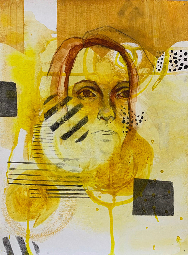 "Untitled I" by Laura Raborn (c) - 12"h x 9"w - mixed media and oil on prepared paper