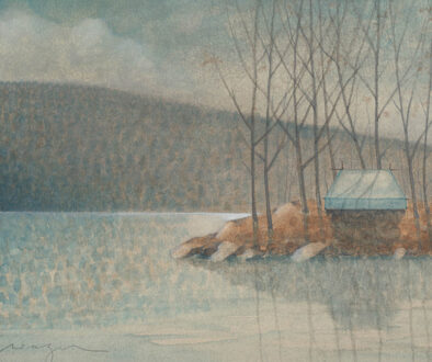 "Winter Camp V" by Michael Francis Reagan (c) - 13"h x 16"w - watercolor on paper