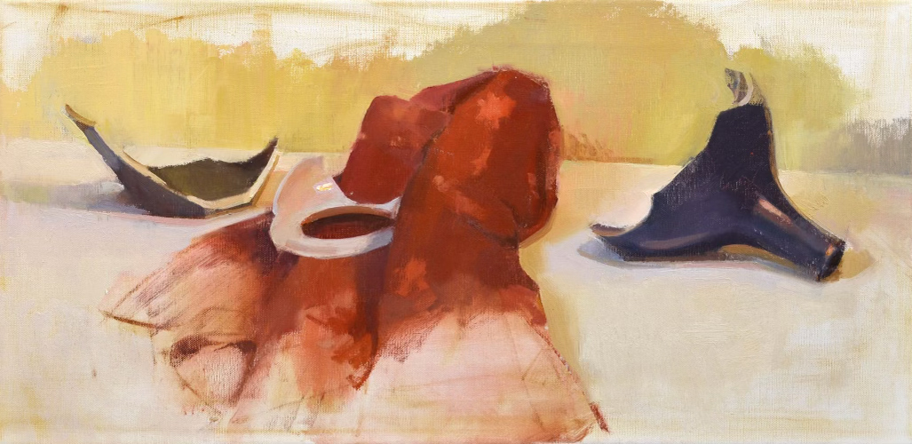 "Four Explorers" by John Lasater (c) 18"h x 14"w - oil on canvas panel