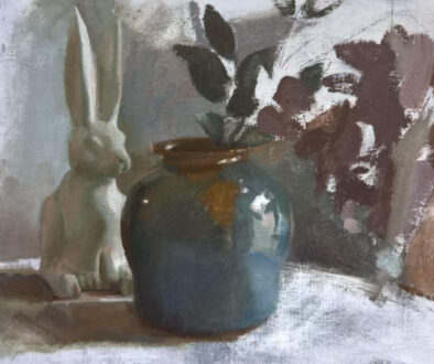 "Ceramics in Window Light" by John Lasater (c) - 14"h x 18"w - oil on canvas panel