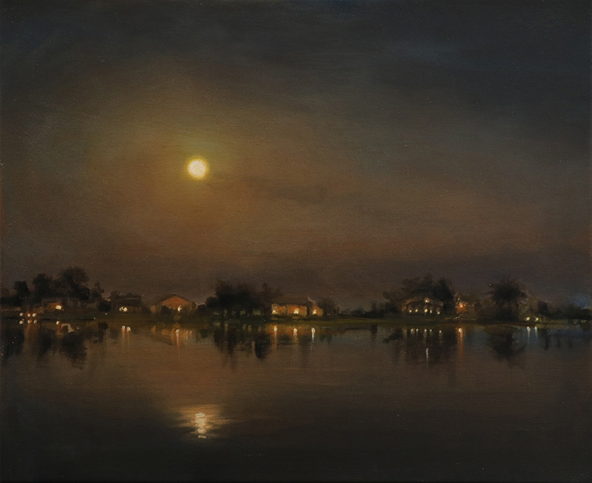 "Night on the Lake" by Matthew Hasty (c) - 20"h x 24"w - oil on canvas