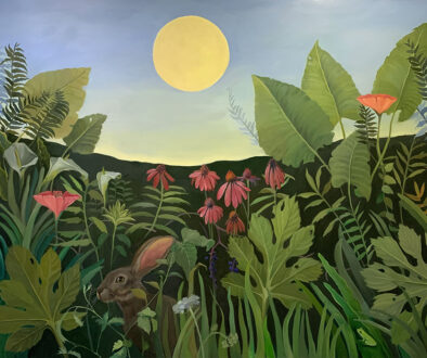 "Safe in the Garden" by Kathryn Sixbey (c) - 48"h x 60"w - oil on canvas