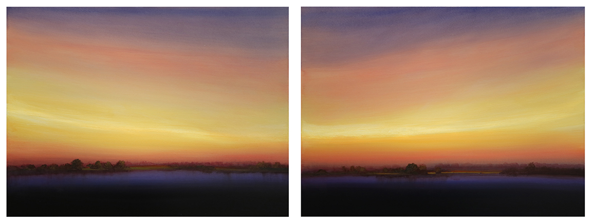 "Concatenation" by Matthew Hasty (c) - 36"h x 96"w (diptych - two 36"h x 96"w canvases) - oil on canvas
