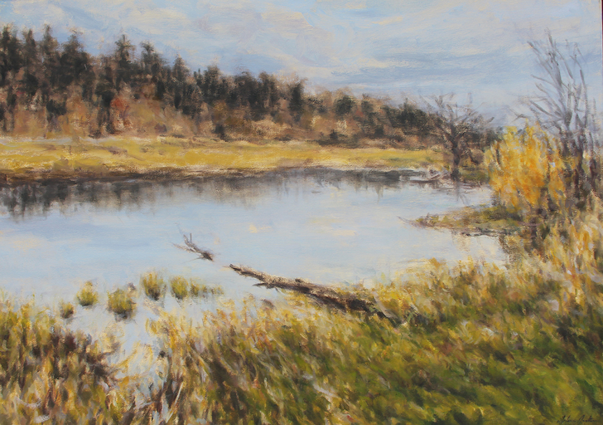"Evening Reflection" by Dolores Justus (c) - 24"h x 36"w - oil on canvas