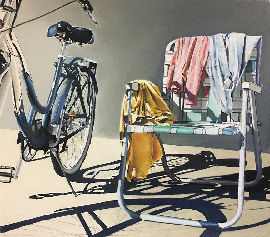 #736 "Connie's Bike" by Dennis McCann (c) - 30"h x 34"w - pastel on paper