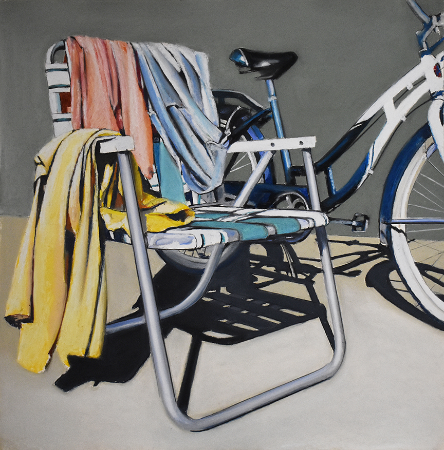 #740 "Morning Ride" by Dennis McCann (c) - 22"h x 22"w - pastel on paper