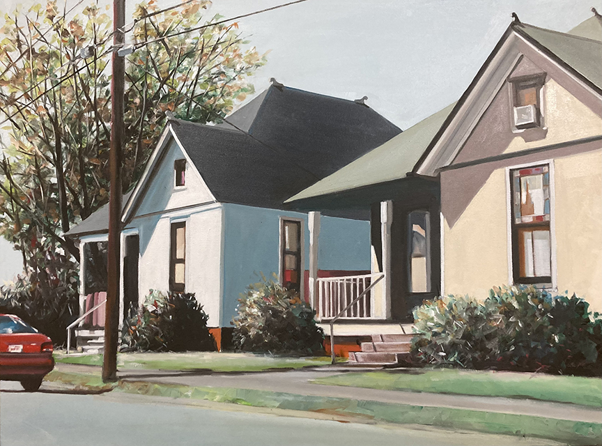 #816 "Two Houses Marshall Square" by Dennis McCann (c) - 30"h x 40"w - oil on canvas