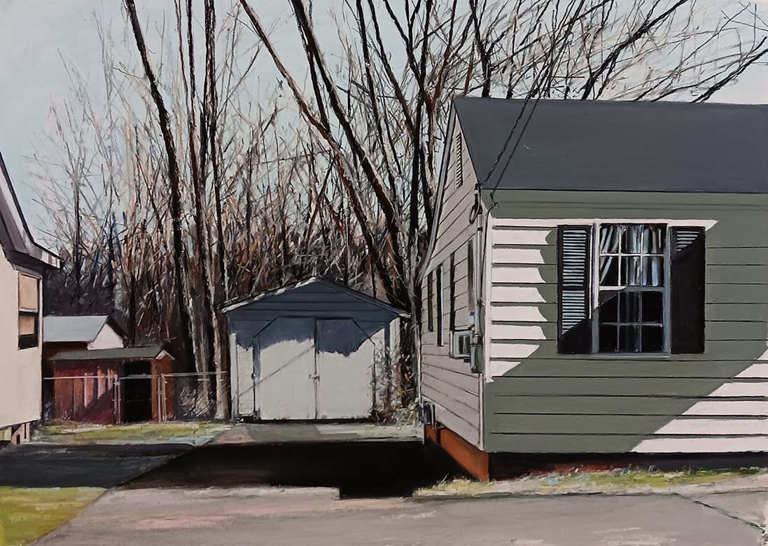 #847 "The Old Neighborhood" by Dennis McCann (c) - 30"h x 42"w - pastel on paper