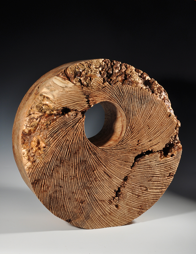 #1392 "Continuously Swirling" by Robyn Horn (c) - 21.625"dia x 7.5"d - Maple Burl