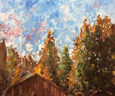 #P1414 "Northwest Passage" by Sandra Sell (c) - 18"h x 18"w - oil on canvas