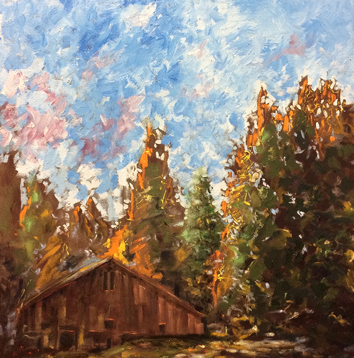 #P1414 "Northwest Passage" by Sandra Sell (c) - 18"h x 18"w - oil on canvas