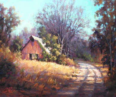 "Wet Prairie Road" by Charles Peer (c) - 16"h x 20"w - pastel on paper