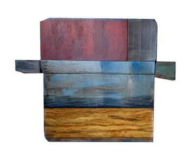 "Composition on Barnwood" by Dustyn Bork (c) - 17"H x 22"w - acrylic on panel