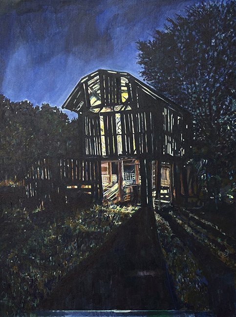 "Dwelling Feeling (Barn)" by Dustyn Bork (c) - 40"h x 30"w - acrylic on canvas