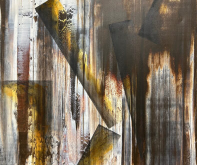 #1025 "Teetering on the Edge" by Robyn Horn (c) - 30"h x 24"w - acrylics and charcoal on canvas