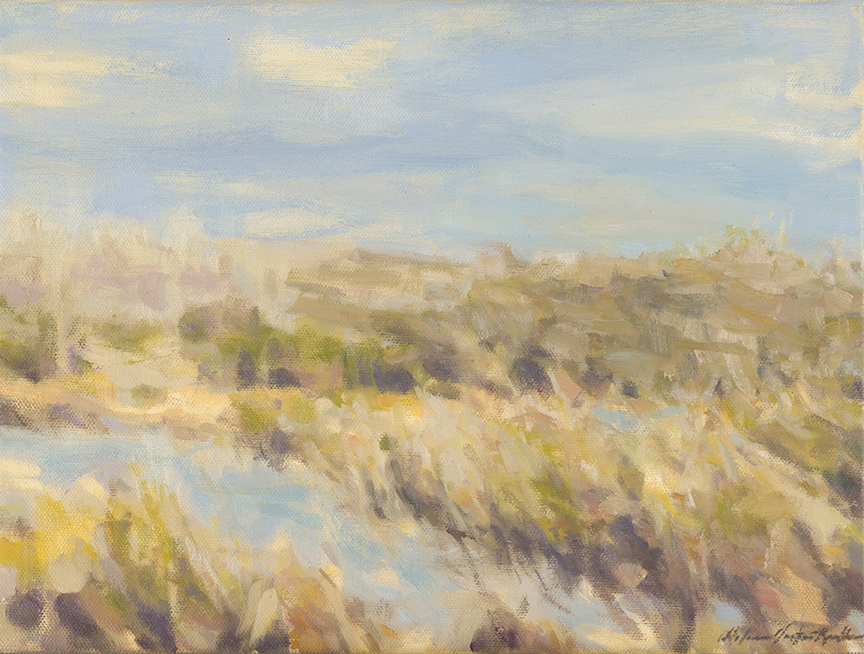 "Edge of a Marsh" by Dolores Justus (c) - 9"h x 12"w - oil on canvas