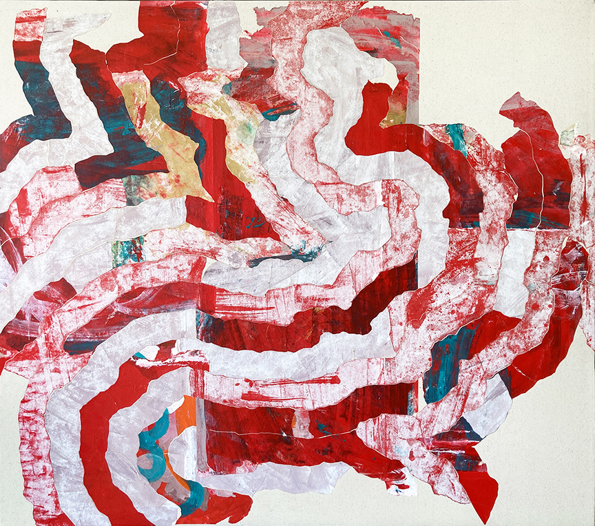 "STR 157" by Donnie Copeland (c) - 42"h x 48"w - acrylic and paper on canvas