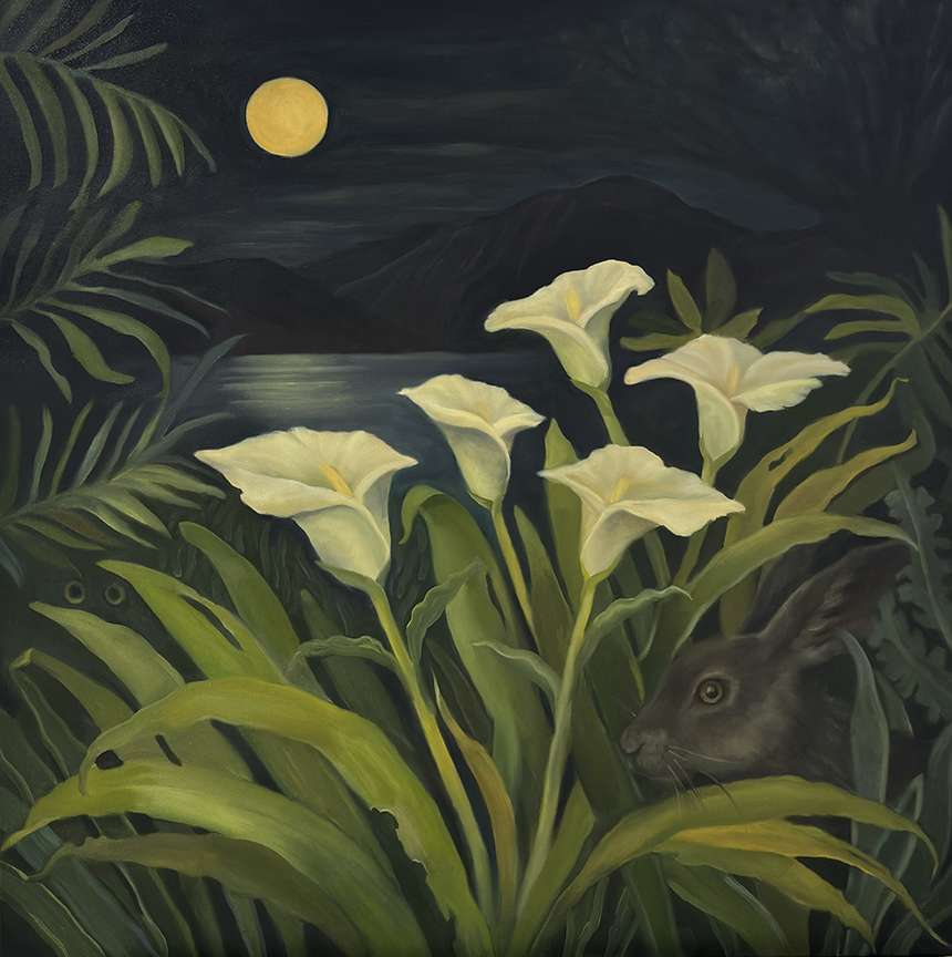 "Safe in the Callas" by Kathryn Sixbey (c) - 30"h x 30"w - oil on canvas