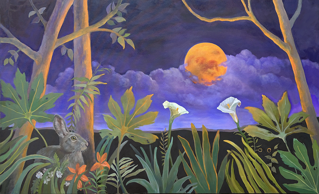 "Safe in the Shadows" by Kathryn Sixbey (c) - 36"h x 60"w - oil on canvas