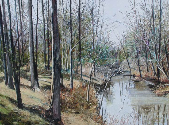 #433 "Burns Park #5" by Dennis McCann (c) - 22"h x 30"w - pastel on. paper