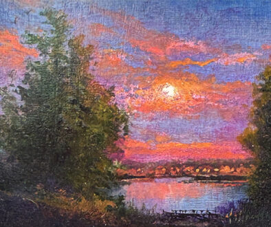 "Foul Hook Study III in Pink" by Matthew Hasty (c) - 5"h x 6"w - oil on prepared paper