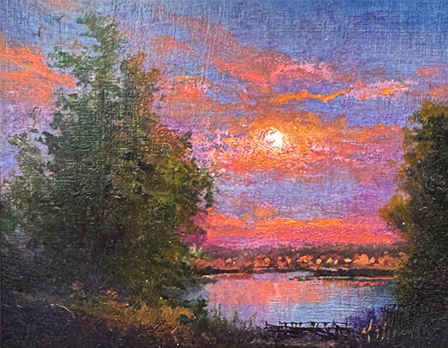 "Foul Hook Study III in Pink" by Matthew Hasty (c) - 5"h x 6"w - oil on prepared paper