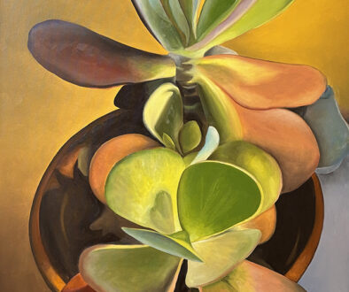 "Golden Succulent" by Peter Sixbey (c) - 40"h x 30"w - oil on canvas
