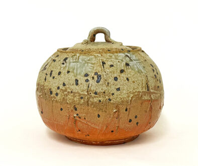 #MA26-4 "Lidded Vessel" by Michael Ashley (c) - 7"h x 7.25"dia. - ceramic