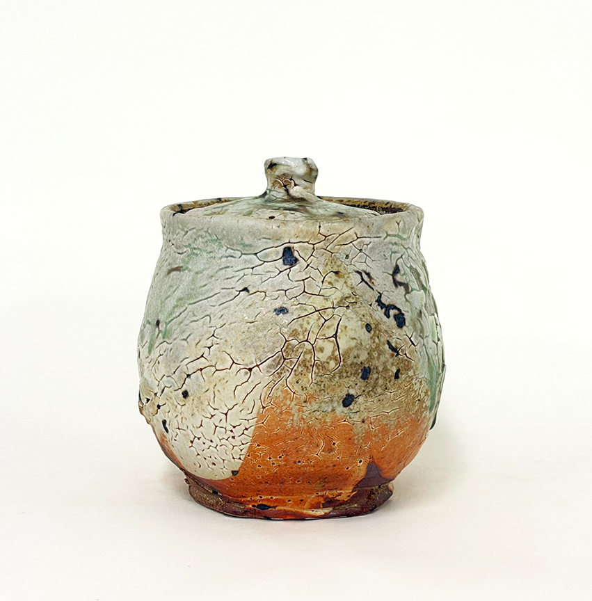 #MA26-6 "Lidded Vessel" by Michael Ashley (c) - 5.5"h x 4.75"dia. - ceramic