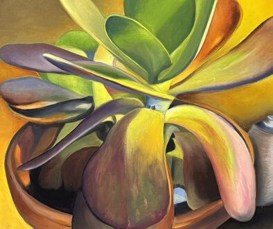 "Potted Succulent" by Peter Sixbey (c) - 36"h x 24"w - oil on canvas