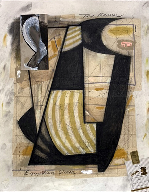 "Egyptian Queen" by Ted Barnes (c) - 20"h x 16"w - mixed media collage on paper
