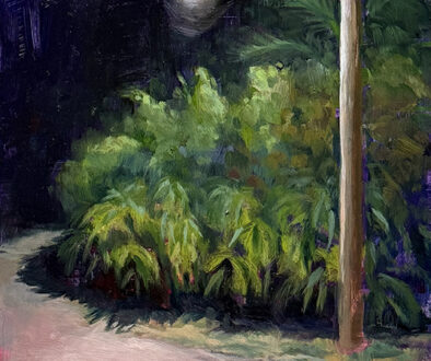 "Lighting the Way Home" by Laura Raborn (c) - 12"h x 9"w - oil on wood panel (c)