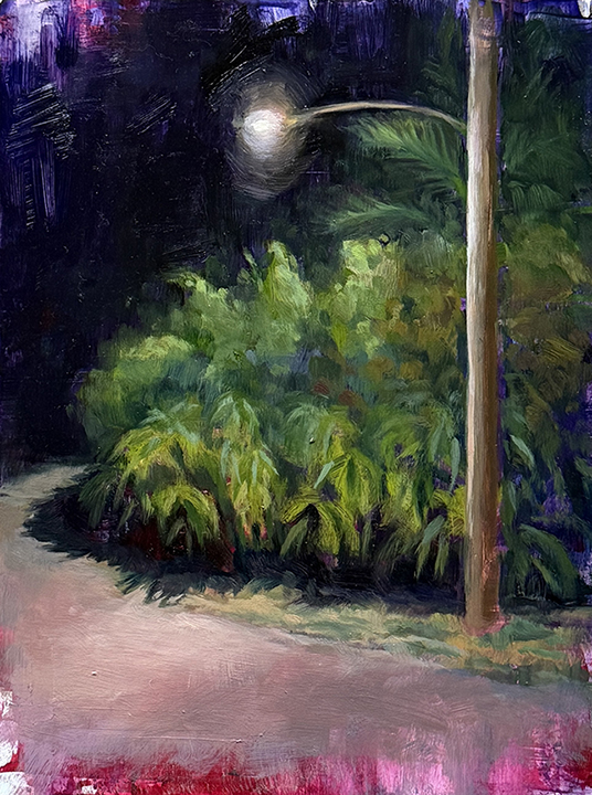 "Lighting the Way Home" by Laura Raborn (c) - 12"h x 9"w - oil on wood panel (c)