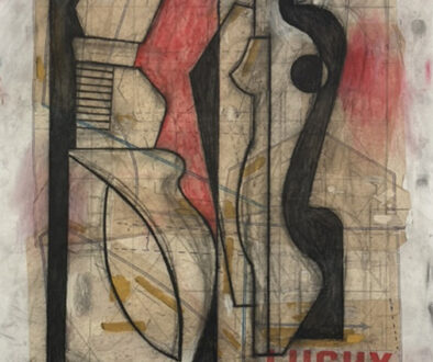 "Lucky" by Ted Barnes (c) - 20"h x 16"w - mixed media collage on paper