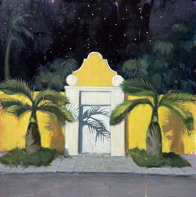 "Queen Bee in the Night" by Laura Raborn (c) - 18"h x 18"w - oil on wood panel